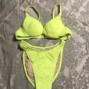 EUC Junior’s Neon Yellow Bikini Swimsuit